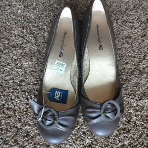 Brown American eagle wedges with decorative buckle